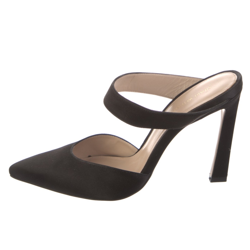 Stuart Weitzman Black Satin Heels- Worn Once - So Chic And Sexy !